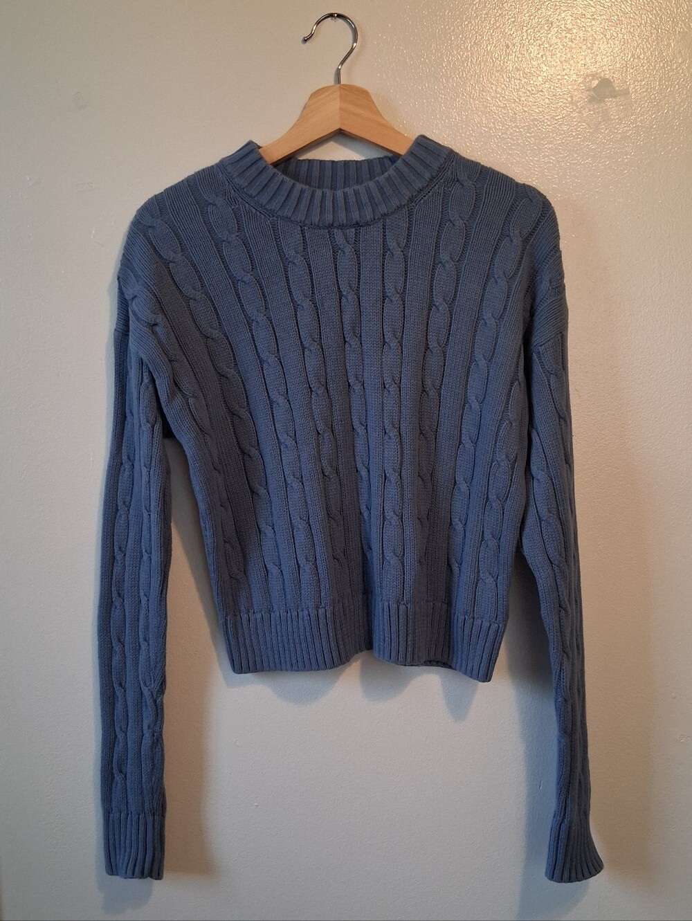 Gap Blue Cable Knit Sweater Cotton